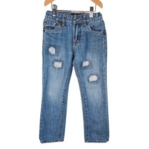 Lucky Brand Billy Straight Distressed Blue Denim Jeans Boys Size 7